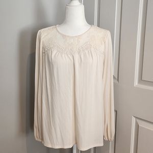 Crochet Lace Long Sleeve Top